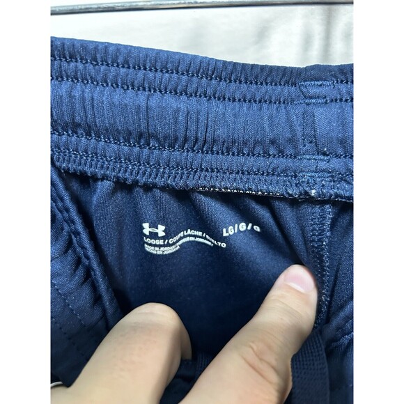 Mens Under Armour Navy Blue Athletic Basketball Shorts Loose Fit Size Large - Picture 2 of 8